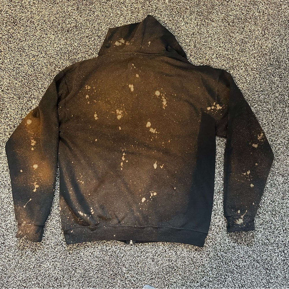 Unique Black and Brown Splatter Hoodie - Picture 4 of 4